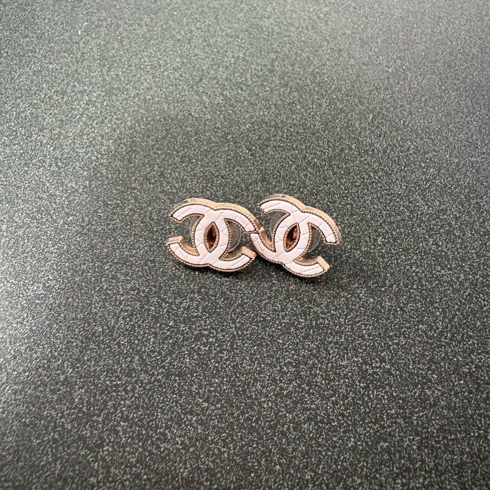 Gold & White Earrings